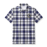 Hannay Modern Tartan Crest Birdseye Mesh Polo Shirt
