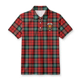 Kerr Ancient Tartan Crest Birdseye Mesh Polo Shirt