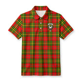 Leask Tartan Crest Birdseye Mesh Polo Shirt