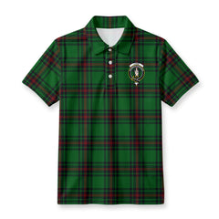Logie Tartan Crest Birdseye Mesh Polo Shirt