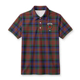 MacDuff Hunting Modern Tartan Crest Birdseye Mesh Polo Shirt