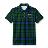 MacKay Modern Tartan Crest Birdseye Mesh Polo Shirt