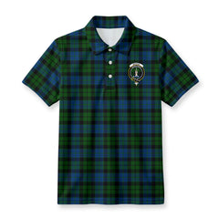 MacKay Modern Tartan Crest Birdseye Mesh Polo Shirt