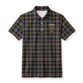 MacKenzie Weathered Tartan Crest Birdseye Mesh Polo Shirt