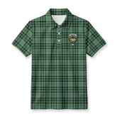 McDonald Lord of the Isles Hunting Tartan Crest Birdseye Mesh Polo Shirt