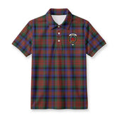 McDuff Hunting Modern Tartan Crest Birdseye Mesh Polo Shirt