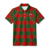 Moncreiffe (or Moncreiff) Tartan Crest Birdseye Mesh Polo Shirt