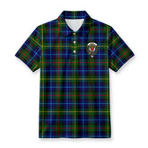 Smith Modern Tartan Crest Birdseye Mesh Polo Shirt