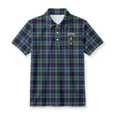 Stevenson Tartan Crest Birdseye Mesh Polo Shirt