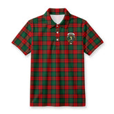 Stewart Atholl Modern Tartan Crest Birdseye Mesh Polo Shirt