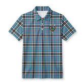 Thomson Blue Tartan Crest Birdseye Mesh Polo Shirt