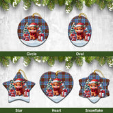 Anderson Modern Tartan Christmas Ceramic Ornament - Highland Cow Winter Style