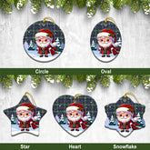 Campbell Argyll Modern Tartan Christmas Ceramic Ornament - Santa Claus In Kilt Style