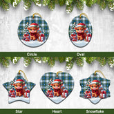 Campbell Dress Ancient Tartan Christmas Ceramic Ornament - Highland Cow Winter Style