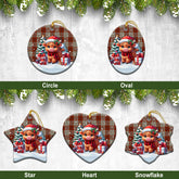 Davidson Dress Dancers Tartan Christmas Ceramic Ornament - Highland Cow Winter Style