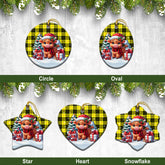 MacLeod of Lewis Modern Tartan Christmas Ceramic Ornament - Highland Cow Winter Style