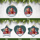 MacNeil of Barra Ancient Tartan Christmas Ceramic Ornament - Highland Cow Winter Style