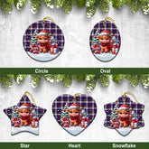 McDonald Dress Modern Tartan Christmas Ceramic Ornament - Highland Cow Winter Style