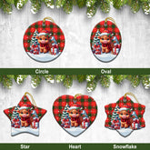 McFie Tartan Christmas Ceramic Ornament - Highland Cow Winter Style