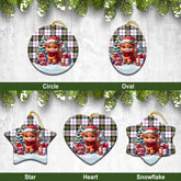 McPherson Dress Modern Tartan Christmas Ceramic Ornament - Highland Cow Winter Style