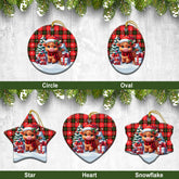 Nesbitt Modern Tartan Christmas Ceramic Ornament - Highland Cow Winter Style