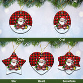 Nicolson Modern Tartan Christmas Ceramic Ornament - Scottish Santa Style