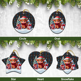 Renton Tartan Christmas Ceramic Ornament - Highland Cow Winter Style