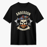 Anderson Modern Tartan Crest 2D T-shirt - Alba Skull Style