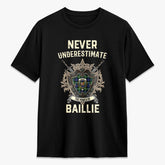 Baillie Modern Tartan Crest 2D T-shirt - Never Underestimate Style