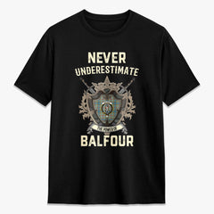 Balfour Blue Tartan Crest 2D T-shirt - Never Underestimate Style
