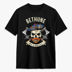 Bethune Ancient Tartan Crest 2D T-shirt - Alba Skull Style
