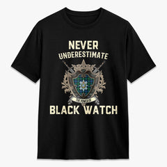 Black Watch Ancient Tartan Crest 2D T-shirt - Never Underestimate Style