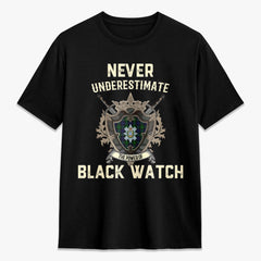 Black Watch Tartan Crest 2D T-shirt - Never Underestimate Style