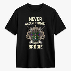 Brodie Hunting Modern Tartan Crest 2D T-shirt - Never Underestimate Style