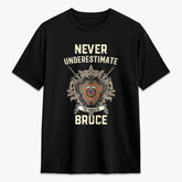 Bruce Ancient Tartan Crest 2D T-shirt - Never Underestimate Style
