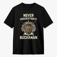 Buchanan Old Sett Tartan Crest 2D T-shirt - Never Underestimate Style