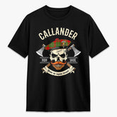 Callander Tartan Crest 2D T-shirt - Alba Skull Style