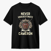 Cameron of Lochiel Ancient Tartan Crest 2D T-shirt - Never Underestimate Style