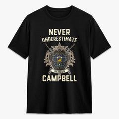 Campbell Argyll Modern Tartan Crest 2D T-shirt - Never Underestimate Style