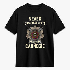 Carnegie Modern Tartan Crest 2D T-shirt - Never Underestimate Style