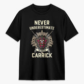 Carrick District Tartan Crest 2D T-shirt - Never Underestimate Style