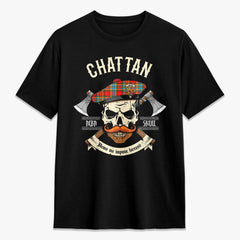 Chattan Tartan Crest 2D T-shirt - Alba Skull Style