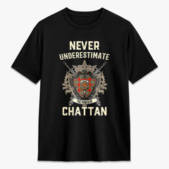 Chattan Tartan Crest 2D T-shirt - Never Underestimate Style