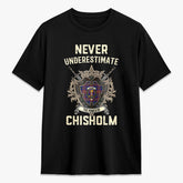 Chisholm Hunting Modern Tartan Crest 2D T-shirt - Never Underestimate Style