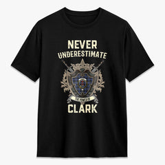 Clark Modern Tartan Crest 2D T-shirt - Never Underestimate Style