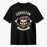 Congilton Tartan Crest 2D T-shirt - Alba Skull Style