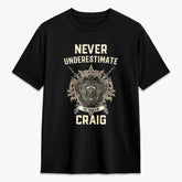 Craig Ancient Tartan Crest 2D T-shirt - Never Underestimate Style