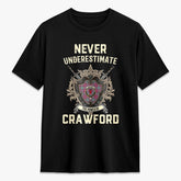 Crawford Ancient Tartan Crest 2D T-shirt - Never Underestimate Style