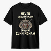 Cunningham Burgundy Dancers Tartan Crest 2D T-shirt - Never Underestimate Style