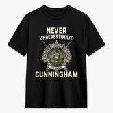 Cunningham Dress Green Dancers Tartan Crest 2D T-shirt - Never Underestimate Style